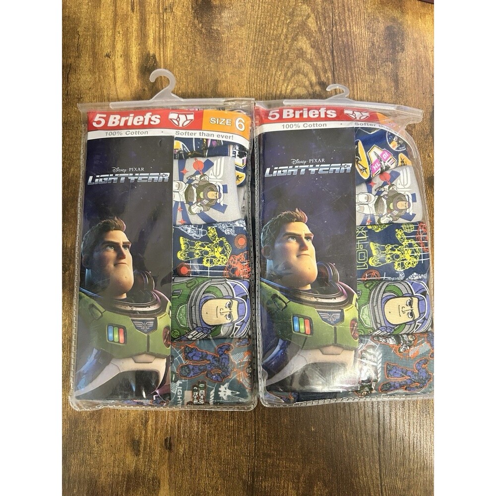 Disney Pixar Lightyear Boys Briefs (Size 6) - Set of 2 Packs 100% Cotton NWT